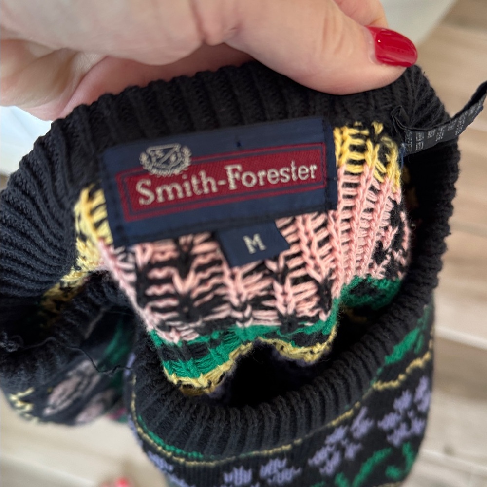 Vintage Smith Forester M cotton spring flower print sweater - Picture 2 of 6